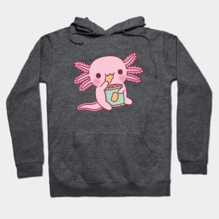 Cute Axolotl Eating Potato Chips Hoodie